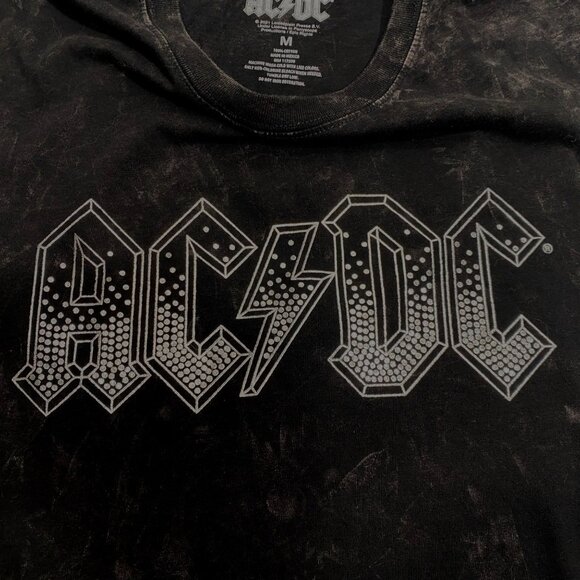 AC/DC Black Sleeveless T-Shirt M 100% Cotton Distressed Rock Band Tee unisex gru - Picture 4 of 7